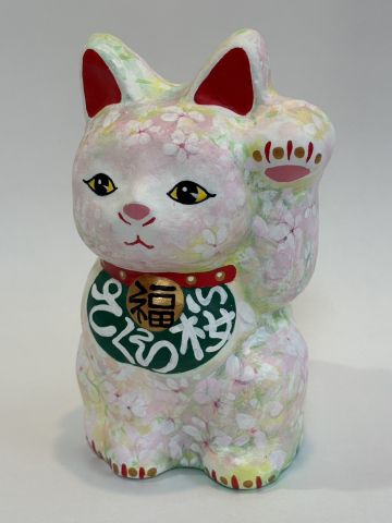 招き猫　桜　弐