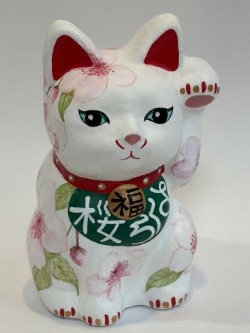招き猫　桜　壱