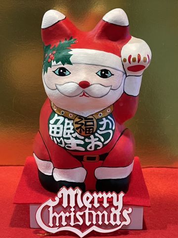招き猫　クリスマス