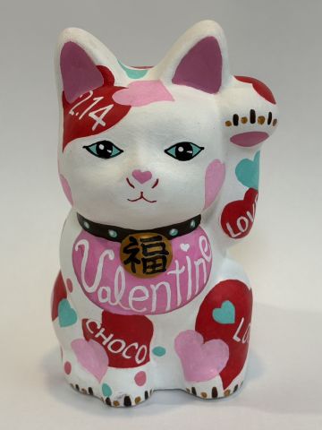 招き猫　バレンタイン