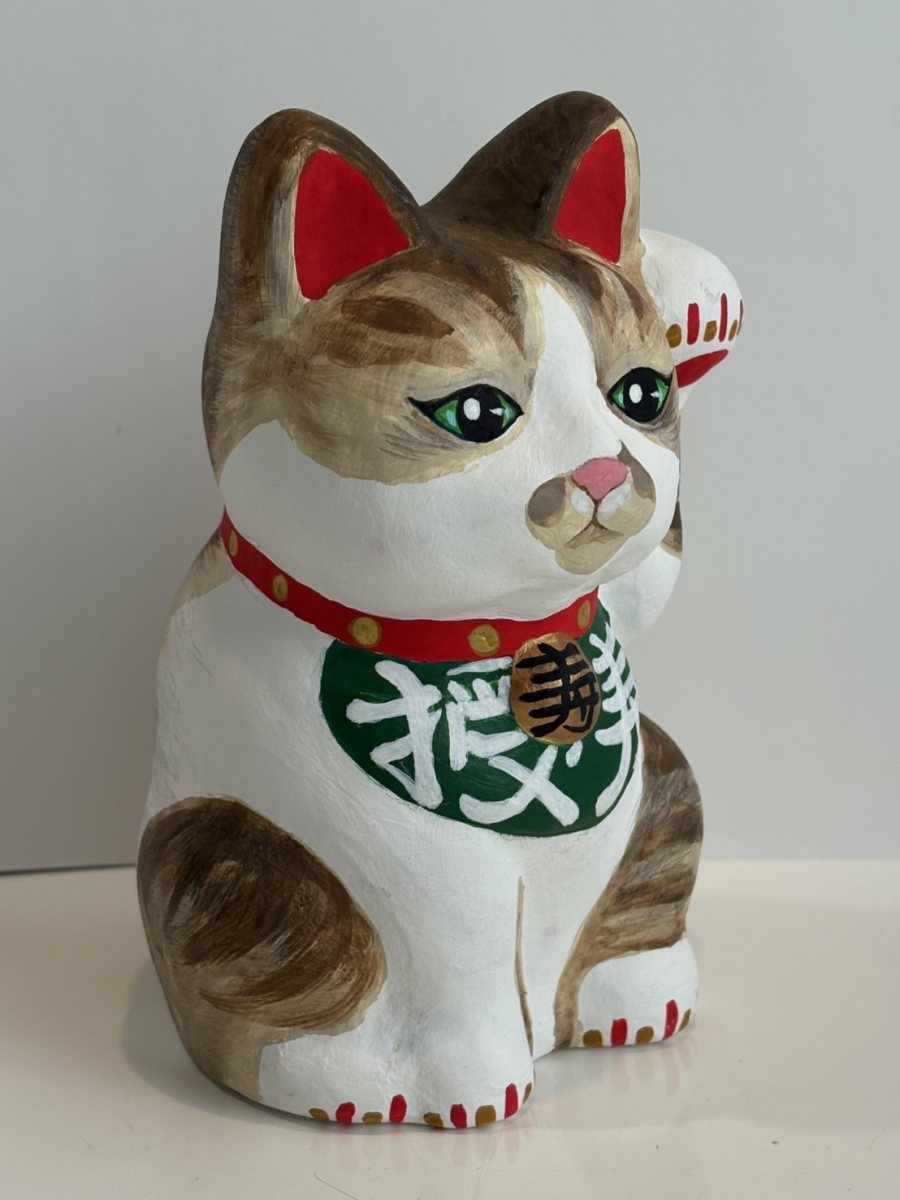 絵付け招き猫「授寿」