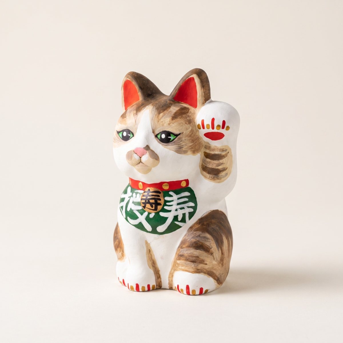絵付け招き猫「授寿」