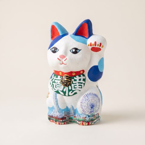 絵付け招き猫「横濱」